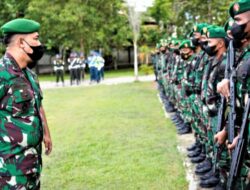 Kepala Staf Korem 143/HO Pimpin Apel Gelar Pasukan dalam Rangka Kunjungan Kerja Presiden RI di Sultra 