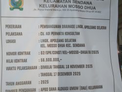 Pembangunan proyek Drainase Dana Rp58,5 Juta di Apoleang Selatan Diduga Asal Jadi, Warga Terancam Kebanjiran